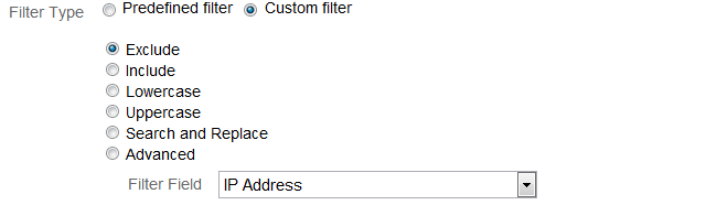 Google Analytics filter IP address range