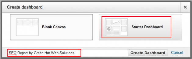 Creating a Dashboard
