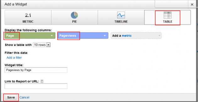 Creating a Dashboard