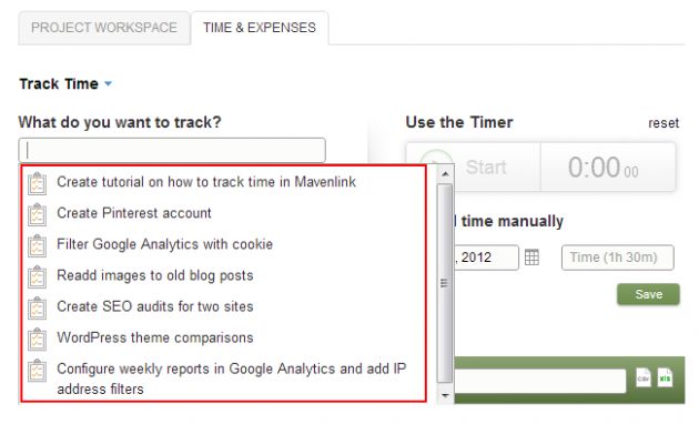 Mavenlink time to task