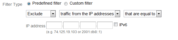 Google Analytics Filter IP address